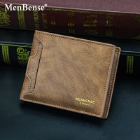 Retro Mens Wallet Business ID Card Holders Purse Small Leather Card Wallets Short Bifold Wallet for Men Slim Purses Male Wallet Wallets