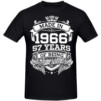 ผู้ชายเสื้อผ้า57ปีเสื้อยืด57th ของขวัญวันเกิดผู้ชายวินเทจ1966อายุเพื่อความสมบูรณ์แบบเสื้อแฟชั่นประเดิม Streetwear ที่มีคุณภาพสูง