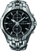 Seiko Mens SSC139 Excelsior Gunmetal and Silver-Tone Stainless Steel Solar Watch