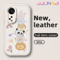 Jlingji เคสสำหรับ OPPO Reno 8T 5G A1 Pro 5G เคสดีไซน์ใหม่ลายสัตว์น่ารักเคสใส่โทรศัพท์หนังซิลิโคนนิ่มเคสมือถือกันกระแทกป้องกันการตกพร้อมเคสป้องกันกล้องเลนส์คลุมทั้งหมด