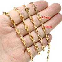 1 Meter Stainless Steel Gold Color Plated Rhombus Circle Connector Bar Connectors Link Chains Jewelry Making Chain DIY Necklace