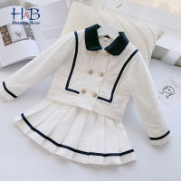 Humor Bear Girls Clothing Set 2022 Spring Summer College style Long Sleeve Top +Skirt Sweet 2pcs Toddler Kids Clothes