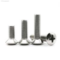 ☍ 5/10/50pc M2 M2.5 M3 M4 M5 M6 M8 GB820 DIN966 A2 304 Stainless Steel Cross Phillips Raised Countersunk Head Half Oval Bolt Screw