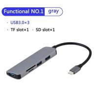 【support】 5 In1 USB C HUB USB-C เป็น HDMI Sd/tf Card Reader Adapter Galaxy S9/S8 P20 Pro Type C USB 3.0 HUB