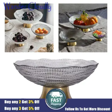 Glass Footed Fruit Bowl Terrarium Kitchen Pedestal Centerpiece