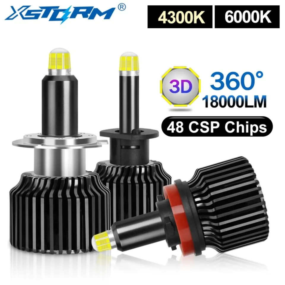 2pcs 48 CSP H1 H3 H7 LED Bulb H8 H11 9005 HB3 9006 HB4 Canbus 3D 360 Degree Car  Headlight 18000LM Auto Fog Lights Turbo Led H7