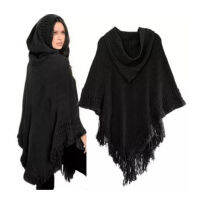 Superior Home Shop New Women Ladies Tassel Cape Coat Fringe Poncho Stripe Coat Bohemian Shawl Scarf