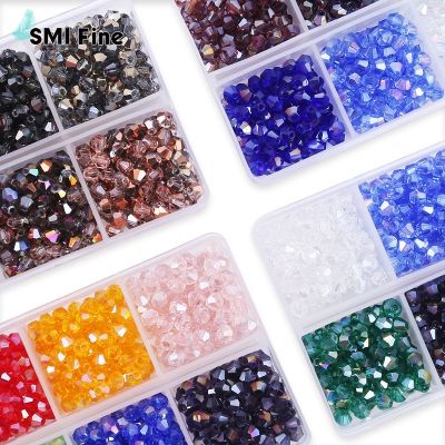 ✥ 600pcs/lot 4mm Plated Color 5238 Bicone Beads Loose Spacer Beads Austria Jewelry Beads for Sewing Diy Supplies Jewelry Making
