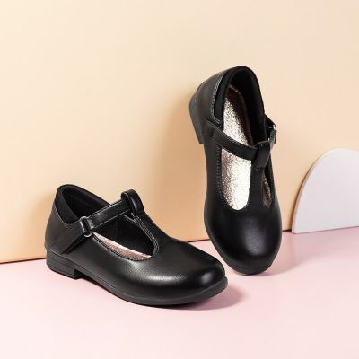 Girls School Shoes Black Children Fashion Leather Shoes Soft Glossy Matte Classic Toddler Shoes Kids Shallow Moccasin Shoes 2023