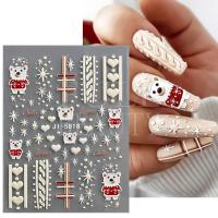 【YF】✚♀✻  Bears Embossed Nails Stickers 5D Snowflakes Sweater Decoration Decal New Year Sliders JI-5D10