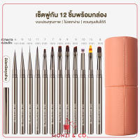 พร้อมส่งทุกวัน SET 12ชิ้น Dark Sliver ไม่แตก ชุดพู่กันเพ้นท์เล็บ Nail Art Liner Brushes Set คุณภาพดีมาก ใช้งานได้หลากหลาย