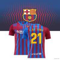 เสื้อกีฬาฟุตบอล FTB F.C.B Barcelona DE JONG ทรงหลวม คุณภาพสูง สําหรับผู้ชาย และผู้หญิง