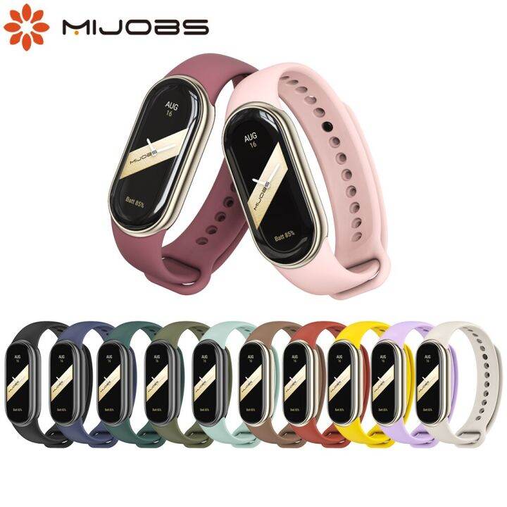 Mi Band 8สายรัดข้อมือยางสำหรับ Xiaomi สมาร์ทแบนด์8 NFC สาย Miband ...