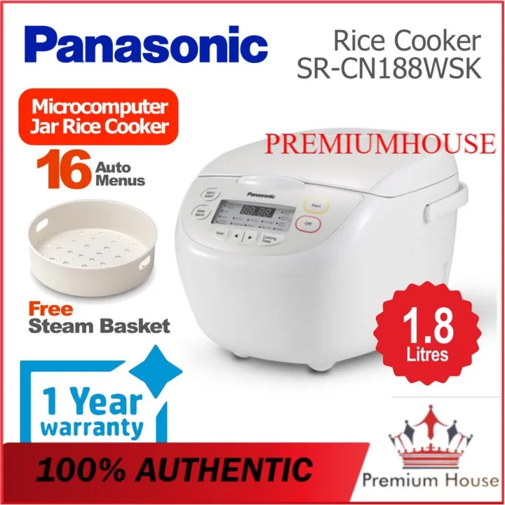 rice cooker Panasonic 1.8L Microcomputer Jar Rice Cooker SR-CN188 (16 ...