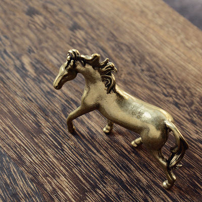 [Shelleys] ทองแดงโบราณรูปปั้นม้าโชคดีของประดับโต๊ะทำงานตุ๊กตาสัตว์ทองเหลืองบริสุทธิ์