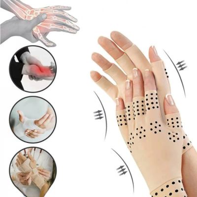 ◄▧☃ 1 Pair Magnetic Therapy Fingerless Gloves Arthritis Pain Relief Heal Joints Braces Supports Health Care Sport Safe Wrist Support