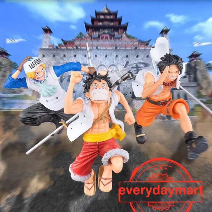 One Piece Monkey D Luffy Sabo Portgas D Ace Brother Hood Statues Action Figure Toys 海贼王三兄弟路飞萨博艾斯 模型手办摆件 Lazada