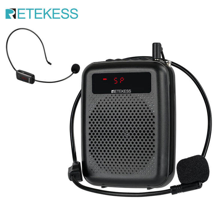 Retekess TR619 Wireless Microphone FM Radio MP3 Player Recording Lapel