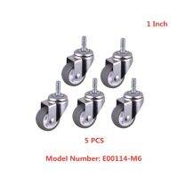 5 Pcs/Lot Casters 1 Inch Gray Tpe Screw M6 Tooth Silent Diameter: 25mm Household Universal Wheel