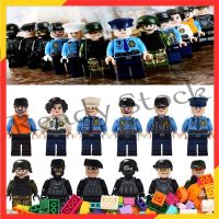 【hot sale】 ∋ B02 12pcs/lot Figures Building Blocks Police Anti-Terrorist Doll Educational Bricks Toys Set For Kids Toys