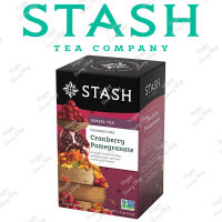 ชาสมุนไพรไม่มีคาเฟอีน STASH Cranberry Pomegranate Herbal Tea ชารอยบอสแครนเบอร์รี่และทับทิม 18 tea bags ชารสแปลกใหม่ นำเข้าจากประเทศอเมริกา พร้อมส่ง