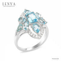 Lenya Jewelry แหวนเงินแท้ 925 ประดับอัญมณีแท้ เม็ดโต ดีไซน์สุดคลาสิค เหมาะสำหรับสวมใส่กับเสื้อผ้าทุกชุดทุกสไตล์