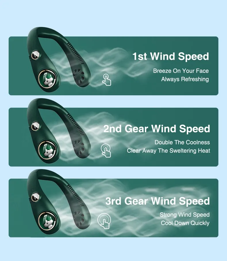 Aolon FS25 Portabel Neck Fan 6000mAh USB Rechargeable Hanging Personal