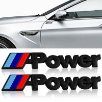 NEW 2PCS/set Power Motorsport Small Metal Logo Car Sticker Rear Trunk Emblem Grill Badge for BMW E46 E30 M3 M5 X1 X3 X5 X6