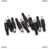 【MYRIA】10Pcs 2.1mm x 5.5mm Male DC Power Plug Socket Jack Connector Black Plas