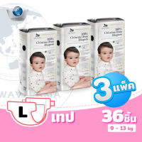 Applecrumby Chlorine Free ผ้าอ้อมแบบเทป ไซส์ L ( 36x3 แพ็ค )