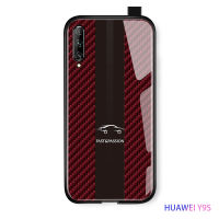 UCUC เคสโทรศัพท์เคสสำหรับ Huawei Y9Sแก้วโทรศัพท์มือถือกรณีคลาสสิกแฟชั่นรถแข่งปลอกมันวาวนุ่มขอบกระจกนิรภัยกรณีปก