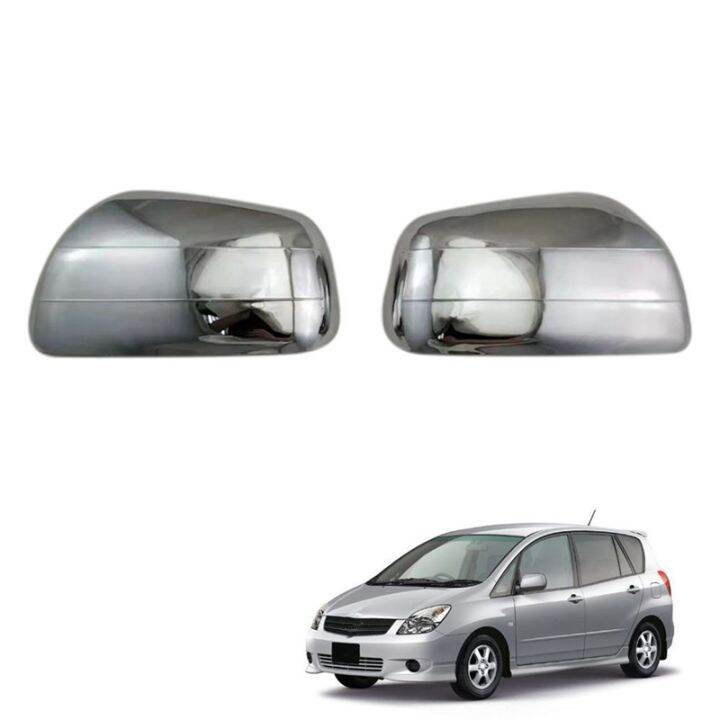 car-chrome-silver-trim-rear-mirror-covers-shell-for-toyota-corolla-spacio-2001-2007