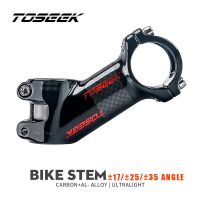 J116 Toseek Stem คาร์บอน MTB + มือจับเอ็มทีบีอะลูมิเนียมจักรยานไฟฟ้า31 8มม. มือจับจักรยานโต๊ะ10 17 25 35องศาชิ้นส่วนจักรยาน