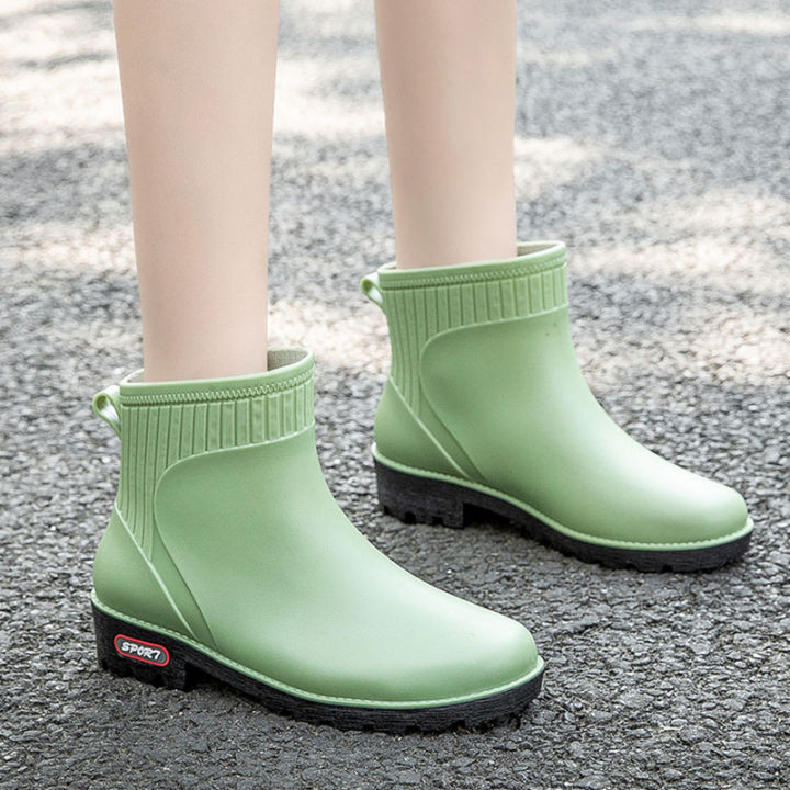 onesunnys-รองเท้าบูทกันฝนแฟชั่นผู้หญิงรองเท้าบูทกันฝนสั้นสำหรับผู้ใหญ่กันน้ำรองเท้ากันลื่นรองเท้ายาง-รองเท้าบูทกันฝนผู้หญิงสีแคนดี้