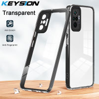 KEYSION เคสใสกันกระแทกสำหรับ Redmi Note 10 Pro 4G TPU โปร่งใสทั่วโลก + ฝาหลังโทรศัพท์พีซีสำหรับ Xiaomi Redmi Note Redmi Note 10 10S