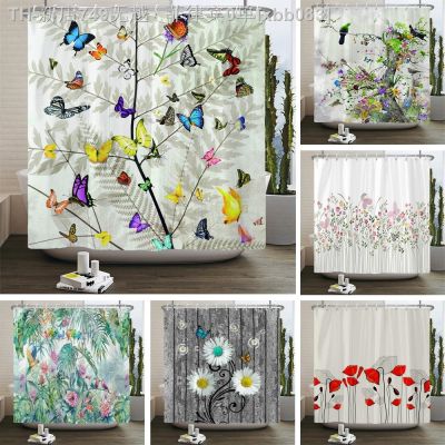 【CW】✶  Flowers Birds Pattern Polyester Fabric Shower Curtains leaves Multi-size for