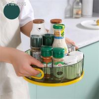 Kitchen Shelf Organizer Storage Rack 360°rotatable Tray Plastic Seasoning Tray Cosmetic Container Display Rack Kitchen Organizer