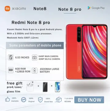 6.53'' Xiaomi Redmi Note 8 Pro celular smartphone 6GB RAM 128GB ROM 4500mAh  64MP