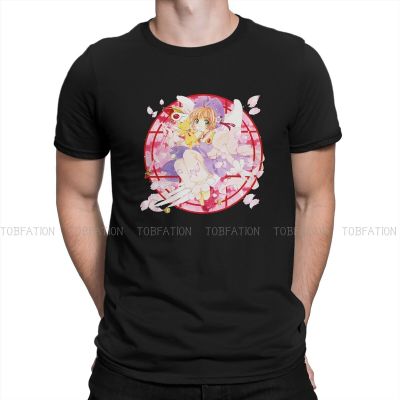 Anime Card Captor Sakura Sooyoung Sticker T Shirt Punk MenS Tees Summer Cotton Clothing Harajuku Crewneck Tshirt