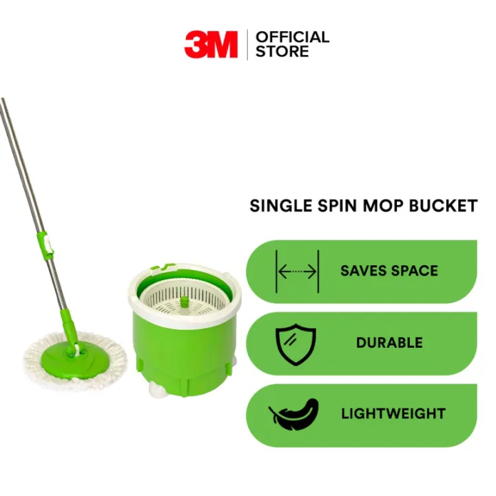 3M Scotch Brite, Green Single Spin Mop, Compact / Clean / 100
