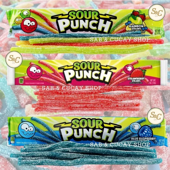 Sour Punch Straws Rainbow / Strawberry / Blue Raspberry Lazada PH