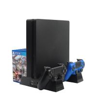 For PS4 Slim Pro Console Charger Stand Gamepad Joystick Charging Cooling Station Game Disc Storage Rack For Playstation 4