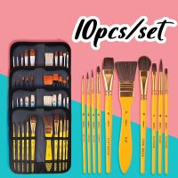 10pcs/set Paint Brushes with Carrying for Kids Artists Watercolor Gouache Painting