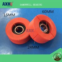 ♘ AXK Rubber wheel 15x60x24 PU bag polyurethane wheel 6202 4PCS rubberized bearing wheel nylon wheel bearing pulley roller