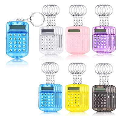 24 Pcs Pocket Calculator Mini Calculator Electronic Calculator Key Ring for Kids Mini Clear Flip Portable Calculator 8 Digit Electronic Calculator