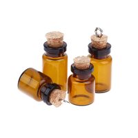 10 Pack 1/1.5ml Amber Mini Glass Jars With Cork Stoppers Small Glass Jars DIY Crafts As Perfume Bottles Travel Size Bottles Containers