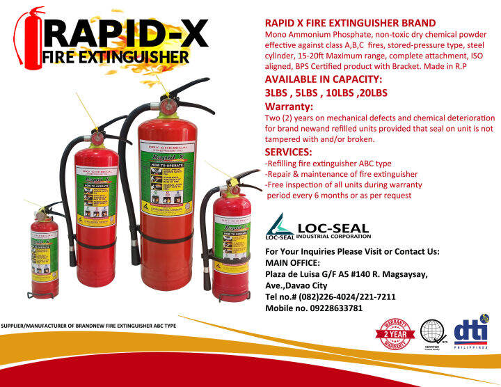 Rapid X Fire Extinguisher 10 lbs fire extinguisher Lazada PH