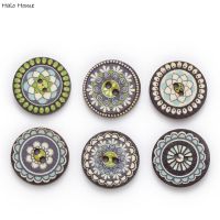 【YF】▨  50/100pcs blue series Mixed Wood Buttons Handwork Sewing Scrapbook Clothing Crafts Accessories Card 15-25mm