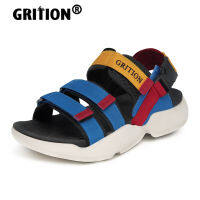 GRITION Mens Summer Sandals Beach Outdoor Males Casual Shoes Non Slip Thick Bottom Fashion Splicing Quick Drying Size 46 ~