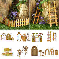 3D ไม้ Fairy Garden ประตู DIY Miniature Fairy Garden ป้ายบ้านตุ๊กตา Hand Made ประตูหัตถกรรมตกแต่งสำหรับ Home Garden